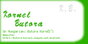 kornel butora business card